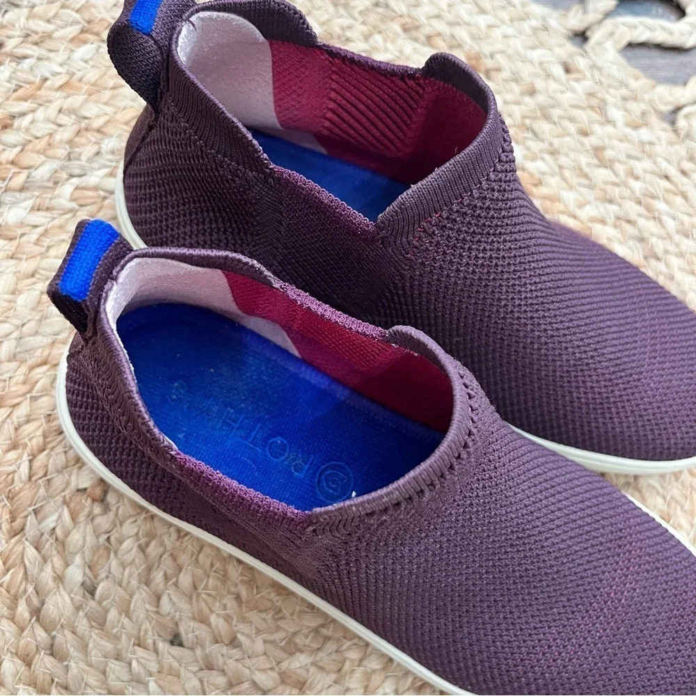 ROTHY’S The Chelsea Berry Lattice Knit High Top Sneaker Ankle Boots Shoes Sz 8.5
